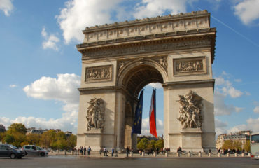 Arc de Triomphe, Paris, France, in a day of autumn